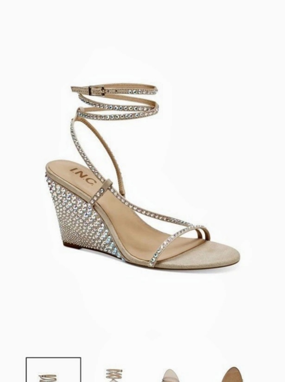 new in box INC Rhinestone Wedge Sandals